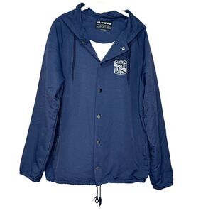 Dakine Lined Hooded Jacket Size Medium Mens Navy Blue Rambler Collection Snap